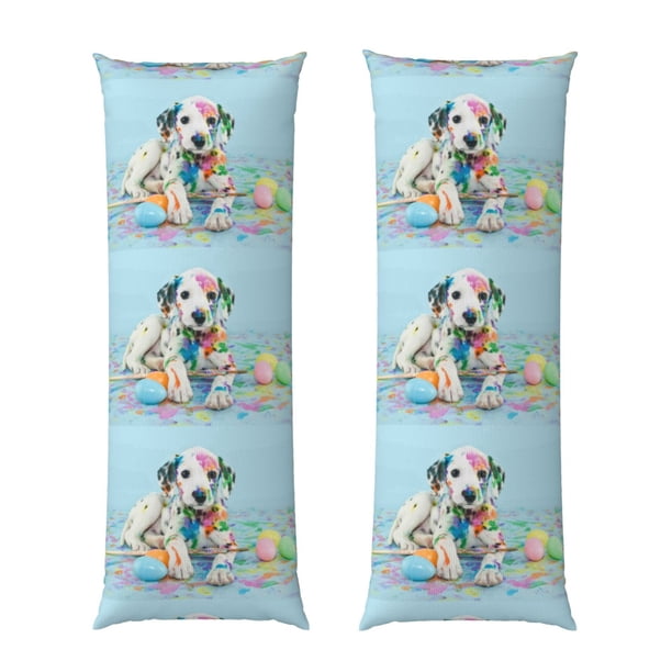 Balery A Funny Little Dalmatian Puppy Funda Protectora para Almohada Corporal de Algodón Hipoalergénico con Cierre(55 x 21 pulgadas), Almohadas No Incluidas