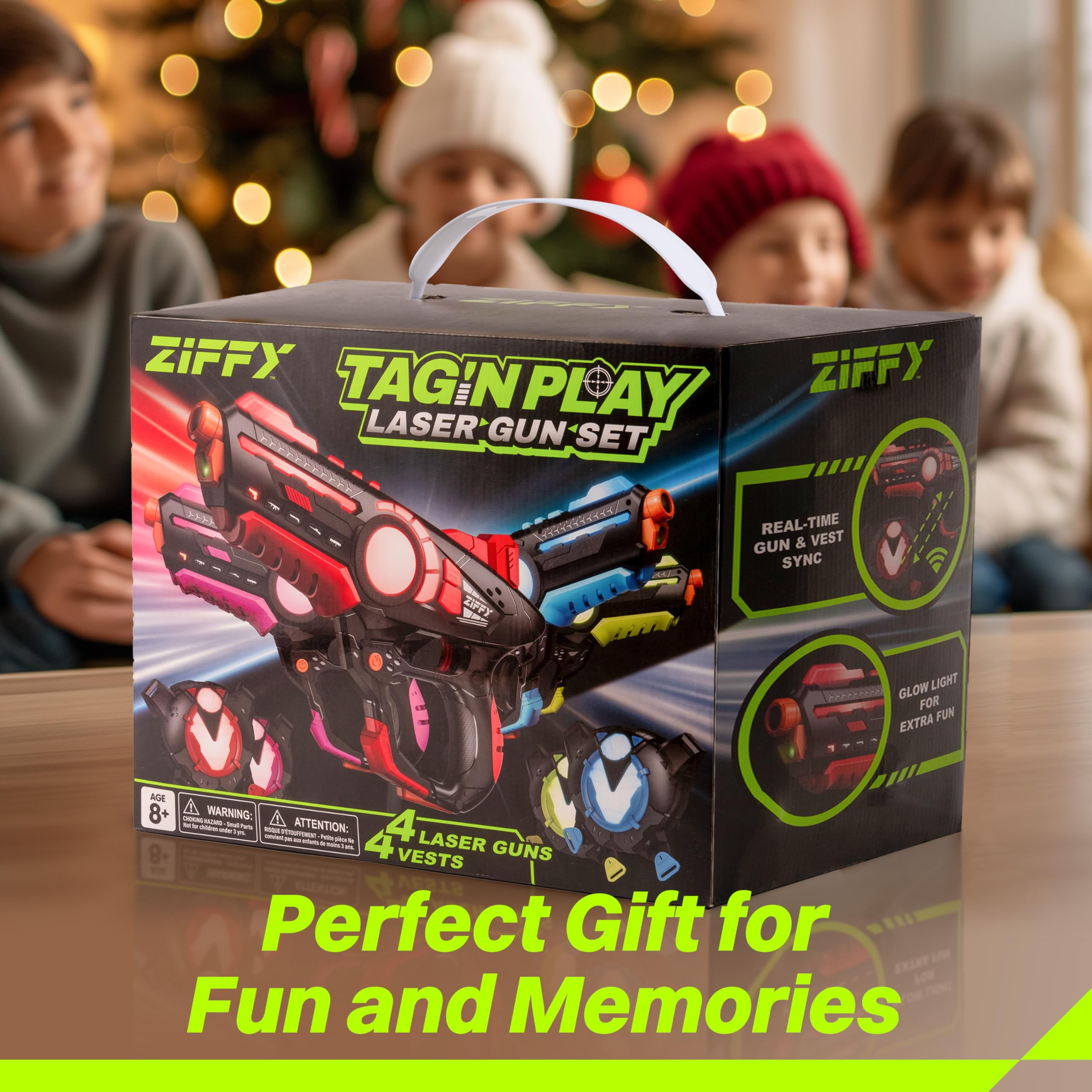 Free Shipping! ZIFFY Laser Tag Set of 4 with Vests Indoor Outdoor
