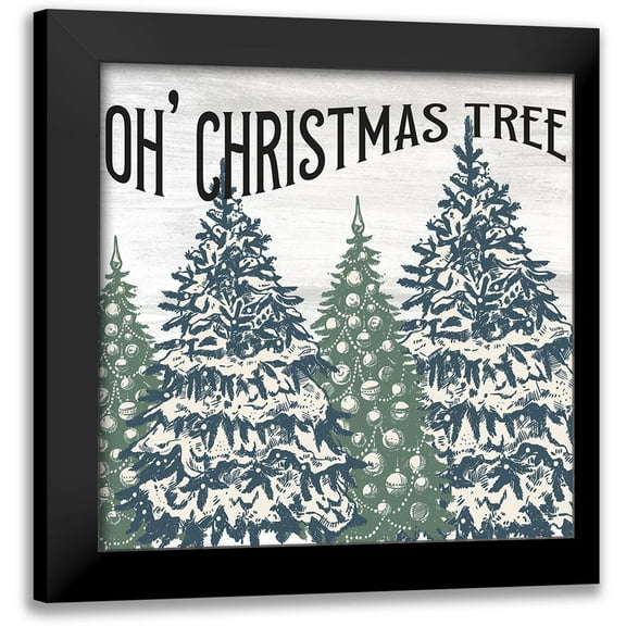 Allen, Kimberly 12x12 Black Modern Framed Museum Art Print Titled - Oh Christmas Tree V2