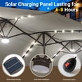 thumbnail image 5 of XIZZI 15ft Patio Umbrella with Base and Crank Handle, Extra Large Double-Sided Outdoor Umbrella with Warm Solar Lights, UV Resistant, Rectangle Garden Table Umbrellas Light Gray, 5 of 11