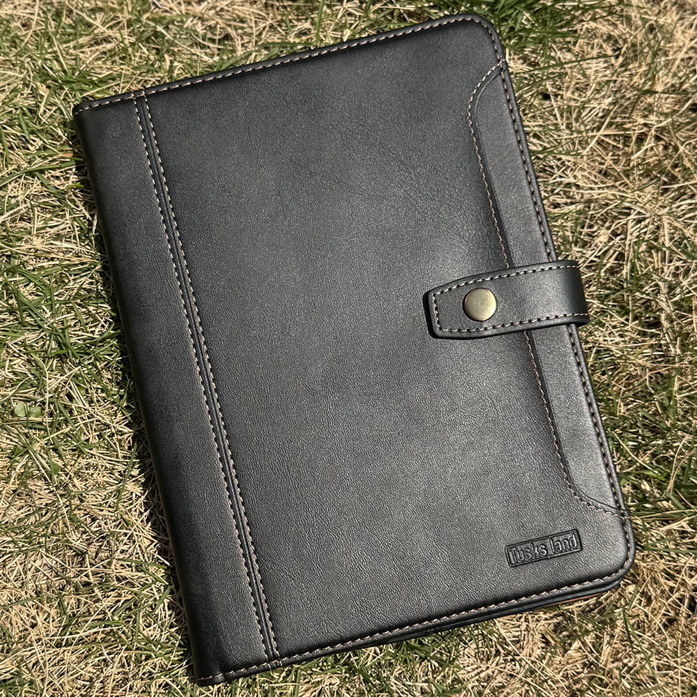 Tusks land for Apple iPad Mini 7th Gen (A17 Pro)/ iPad Mini 6th Gen 8.3", with Pencil Holder Smart Cover Auto Sleep Wake Protective Documents Pocket Stand Snap Closure Case for iPad Mini 7 6, Black