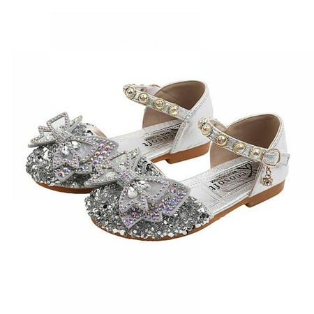 

Summer Girls Sandals Sequin Bow Kids Shoes Girls Cute Pearl Princess Dance Single Casual Shoe Party Wedding Sandals