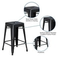thumbnail image 2 of 24'' High Backless Distressed Black Metal Indoor-Outdoor Counter Height Stool, 2 of 9