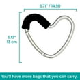 thumbnail image 4 of BuggyGear Stroller Heart Hook - Silver Aluminum/Black Foam, 4 of 10