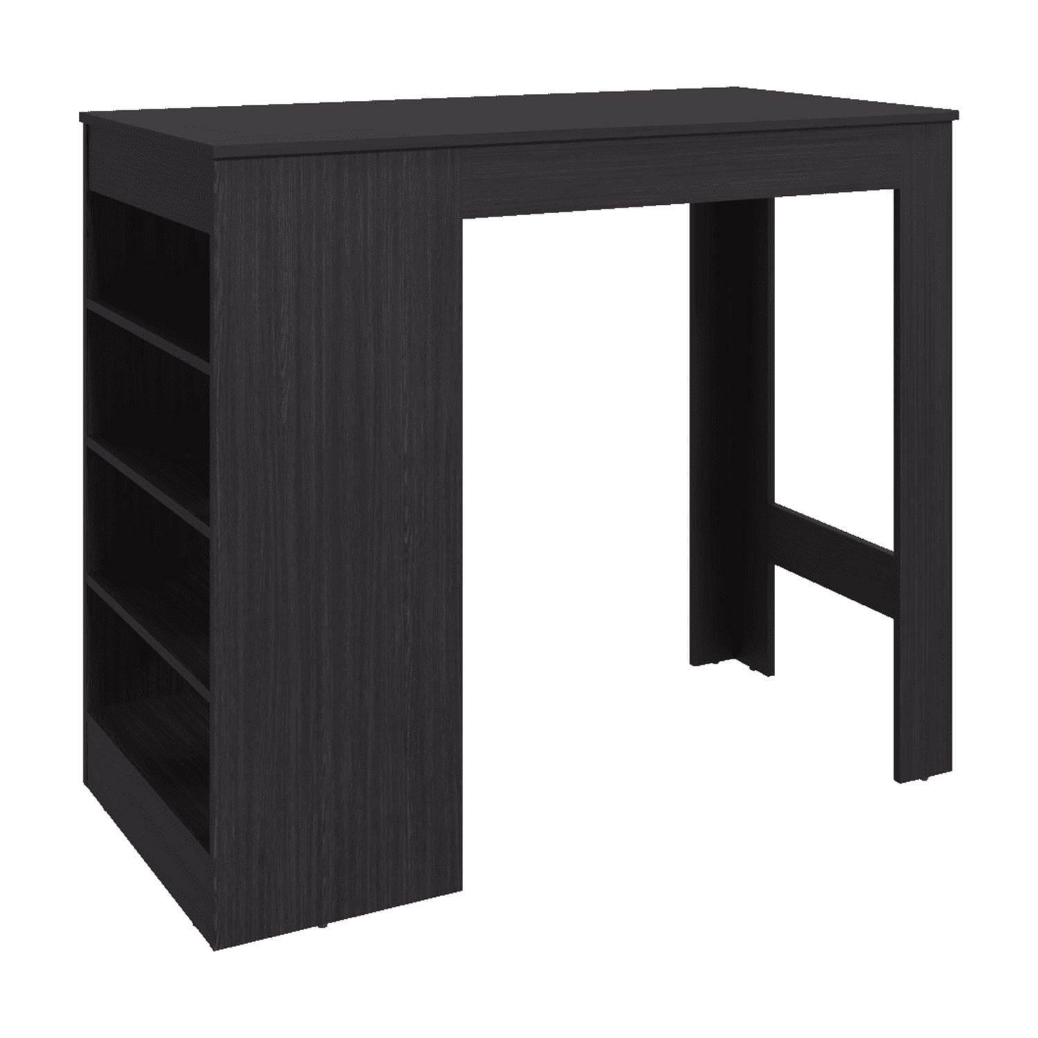 Greer Bar Table with 4 Storage Shelves, Compact Home Bar or Kitchen Furniture, Space-Saving Modern Design