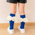 thumbnail image 5 of Dengjunhu Kids Girls Candy Color Wing Elastic Knee High Socks Cotton Stockings Leg Warmers, 5 of 7