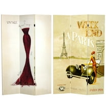 Oriental Furniture 6 ft. Tall Vintage Paris Canvas Room Divider - 3 Panel