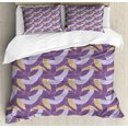 thumbnail image 1 of Geometric Duvet Cover Set King Size, Crossed Curved Arc Design with Different Colors Abstract Motif, Decorative 3 Piece Bedding Set with 2 Pillow Shams, Purple Lavender Yellow White, by Ambesonne, 1 of 3