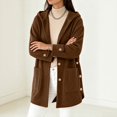thumbnail image 5 of Jackets for Women, Oversized Button Up Corduroy Hooded Jacket for Women Fall Long Sleeve Cardigans Outerwear Jackets Coat with Pocket, 5 of 8