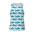 thumbnail image 4 of Easygdp Party Shark Cute Men's Tank Top, Sleeveless Muscle T Shirts, Breathable, Quick-Dry, Loose for Gym, Running, Fitness - Large, 4 of 9