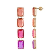Seren Jewelry Orange, Red and Pink Ombr Linear Earrings