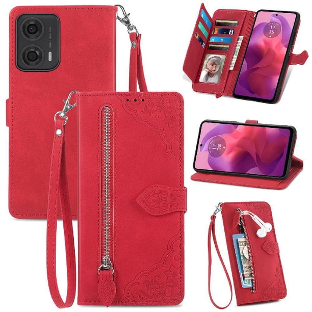 Funda billetera anti-golpes para GANGXUN Motorola Moto G24 , ideal para día a día y trabajo