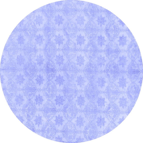 Ahgly Company Indoor Round Abstract Blue Modern Area Rugs, 5' Round