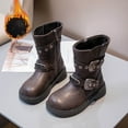thumbnail image 2 of ZACPNCV Toddler Boys Girls Short Boots Kids Outdoor Waterproof Hiking Ankle Booties Non-Slip Baby Snow Boots Black, 2 of 8