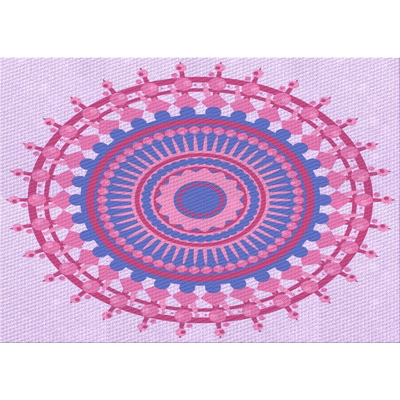 Ahgly Company Indoor Rectangle Patterned Mauve Purple Area Rugs, 2' x 4'