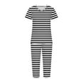 thumbnail image 7 of Viikei Travel-Friendly Sleepwear Set Wrinkle-Resistant Lounge,Women-neck Short Sleeved Pajamas and Pants Set Casual Pajamas with Pockets Black S, 7 of 7