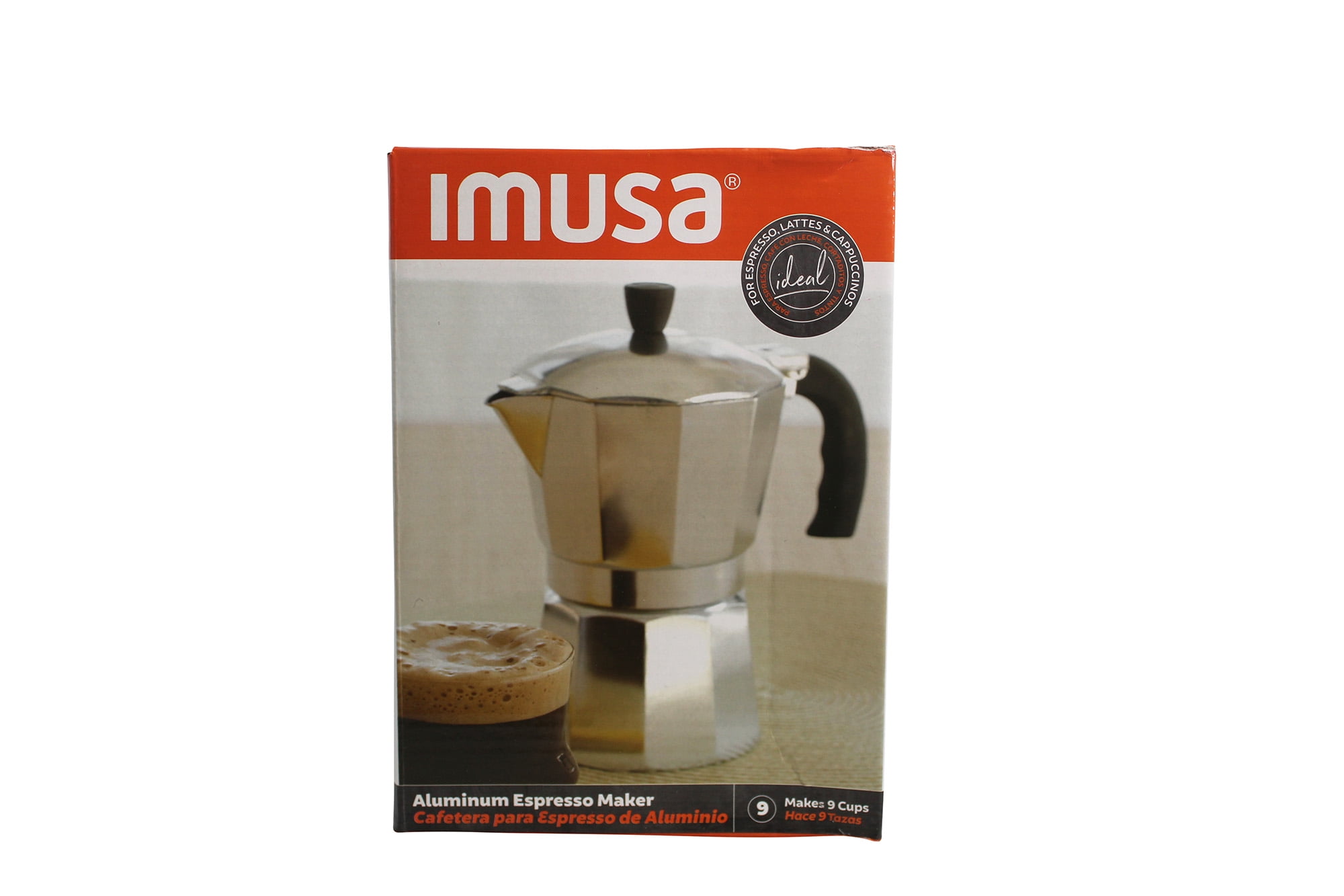 Imusa 3 Cup New Traditional Aluminum Espresso Stovetop Coffeemaker, Silver  
