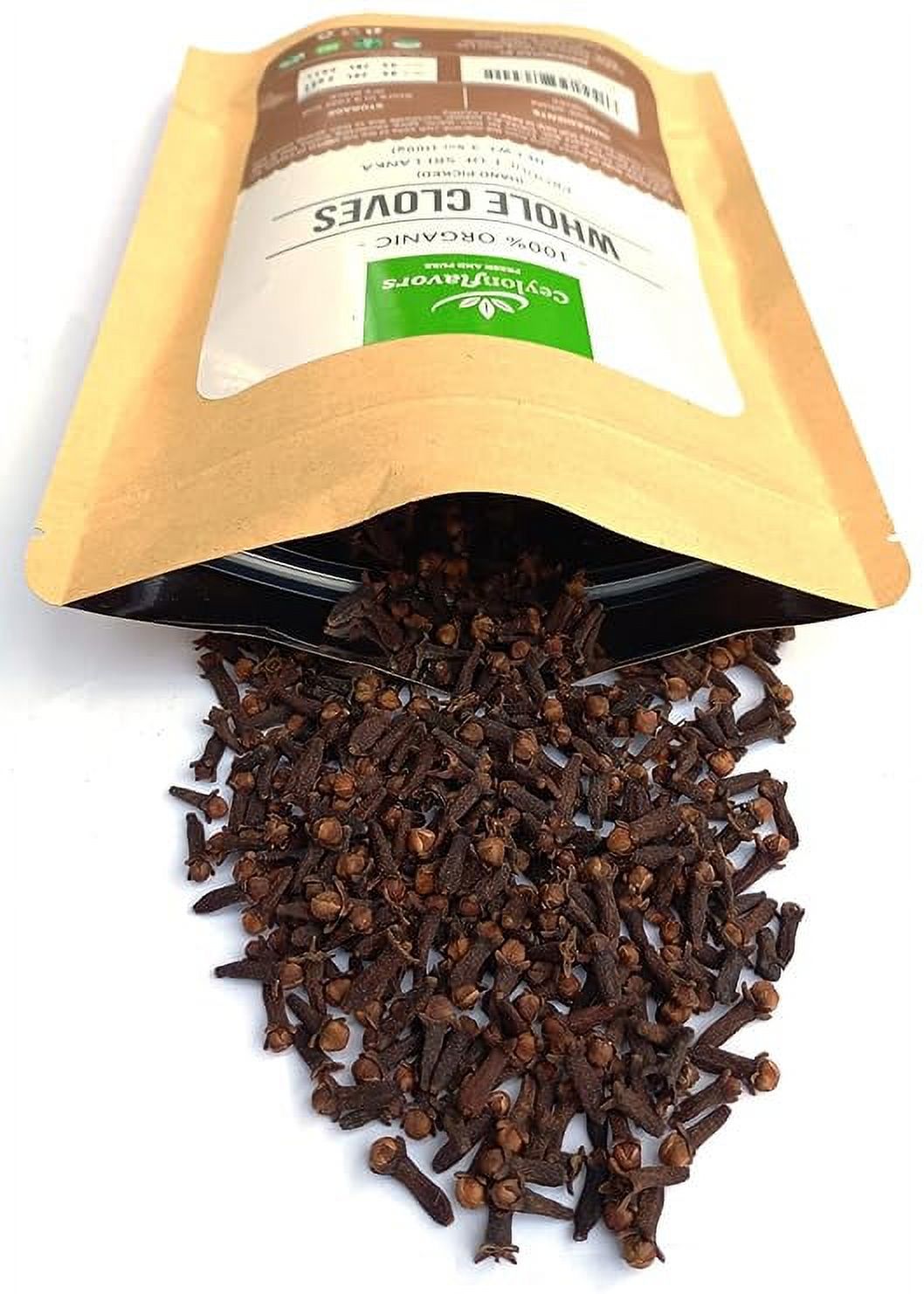 Organic Ceylon Cloves Premium Grade Hand Picked Whole Cloves 3.5 oz. USDA Certified Organic