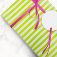 thumbnail image 5 of JAM Paper Lime Green & White Stripe Gift Wrap Paper, 25 sq ft., 5 of 5
