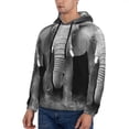 thumbnail image 3 of Picia Indian Elephant Pattern Casual Men's Hoodie - Lightweight Hooded Sweatshirt with Kangaroo Pocket, Comfortable Pullover for Everyday, Travel-Large, 3 of 7