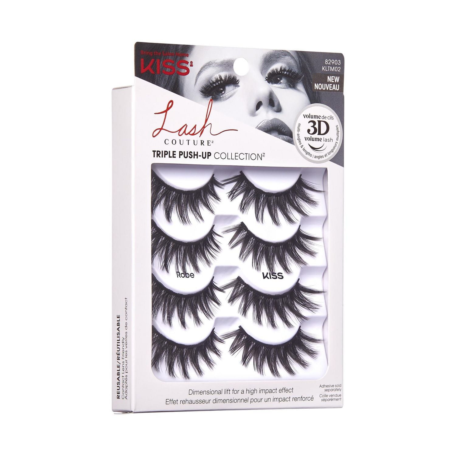 KISS Lash Couture Triple Push-Up Collection - Robe - 4 Pairs, Be KISS Confident!