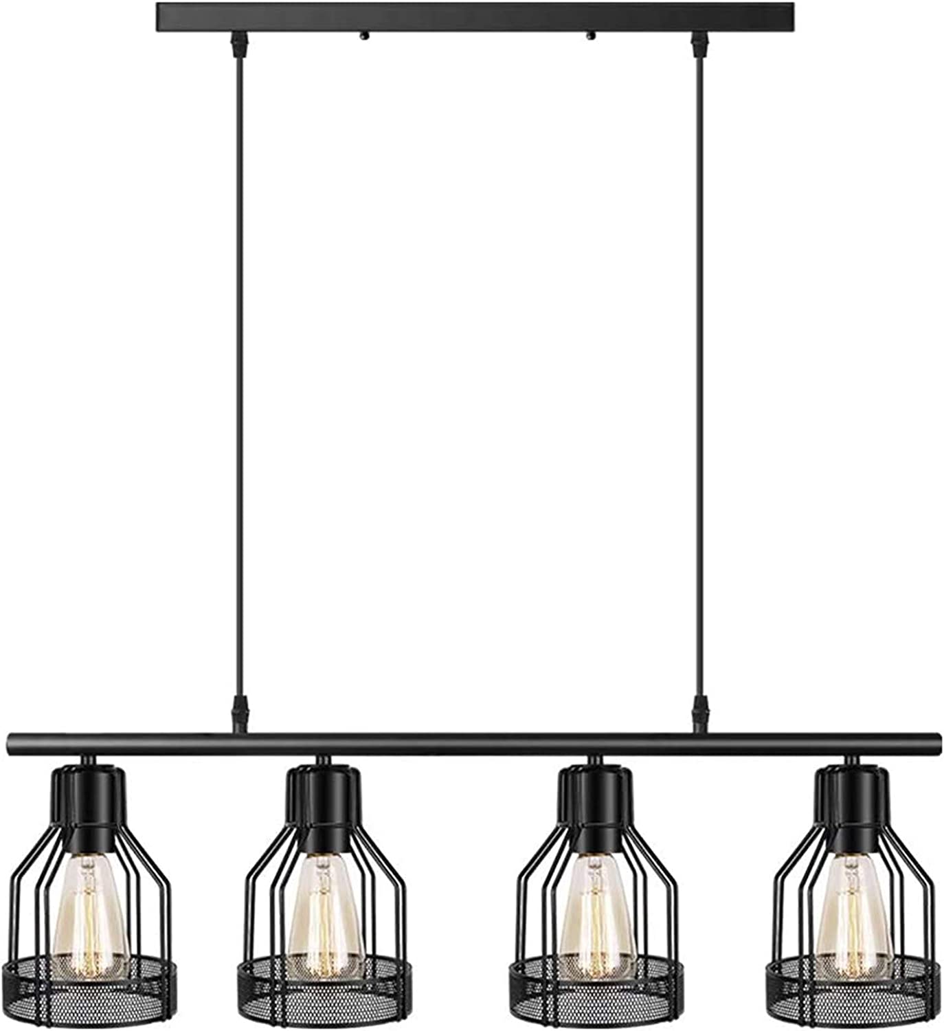 Black Pendant Lighting 4Light Kitchen Island Light Fixtures Rustic