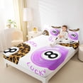 thumbnail image 3 of Castle Fairy Purple Billiards Bed Sheets 4-Piece, Vintage Cheetah Print Full Size Sheets, Brown Black,1 Fitted Sheet, 1 Flat Sheet and 2 Pillowcases, 3 of 6