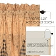 thumbnail image 4 of Primitive Tier Set Maisie Floral Check Scalloped Black Tan Cafe Kitchen Curtains TCC Brands, 4 of 5