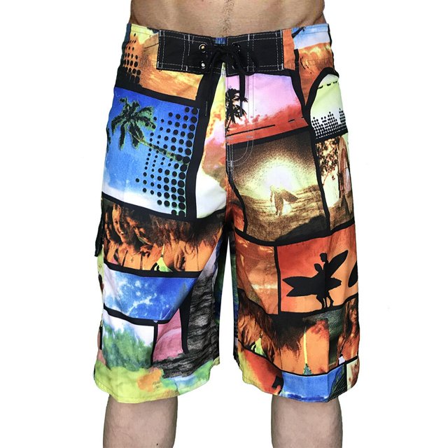 Pantalones de playa de secado rápido para hombre, ropa deportiva informal de cinco puntos, a cuadros, color negro, verano, 2023 Fivean unisex