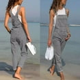 thumbnail image 5 of Clearance！ FADAACAI Overalls for Women Casual Women's Fit Solid Slim Pocket Denim Fashion Color Jumpsuit Women's Jumpsuit Summer Jumpsuit Spaghetti Strap Jumpsuits for Women S, 5 of 9