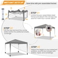 thumbnail image 4 of COBIZI 10x10 Ez Pop Up Canopy Tent,Commercial Instant Gazebo Tents for Parties,Waterproof Adjustable Outdoor Patio Backyard Canopy Party Tent,Gray, 4 of 9