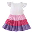 thumbnail image 4 of Gelikeya Toddler Girls Easter Dresses 2T-6T Little Princess Rainbow Color Block Dress Flutter Sleeve Casual Spring Summer Dress(Toddlers, Z01-White, 12-18 Months), 4 of 7