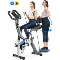 Pooboo Stationary Magnetic Exercise Bike Indoor Workout Bike Folding Cycling Bicycle with Ipad Mount & LCD Monitor for Home Cardio Workout 300 LBS