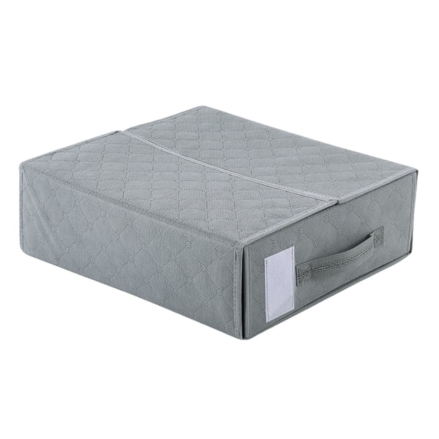 Inteprter Almacenamiento de cama plegable que maximiza el espacio con edredón funcional y organizador de ropa, armario organizador Almacenamiento y organización del hogar Gris claro 39*33*12