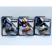 Hot Wheels AVENGERS Set of 7 Diecast Character Cars Captain America,Iron Man,Thor, Black Widow,Ronin, Thanos,War Machine