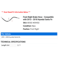 thumbnail image 2 of Front Right Brake Hose - Compatible with 2013 - 2018 Hyundai Santa Fe 2014 2015 2016 2017, 2 of 2