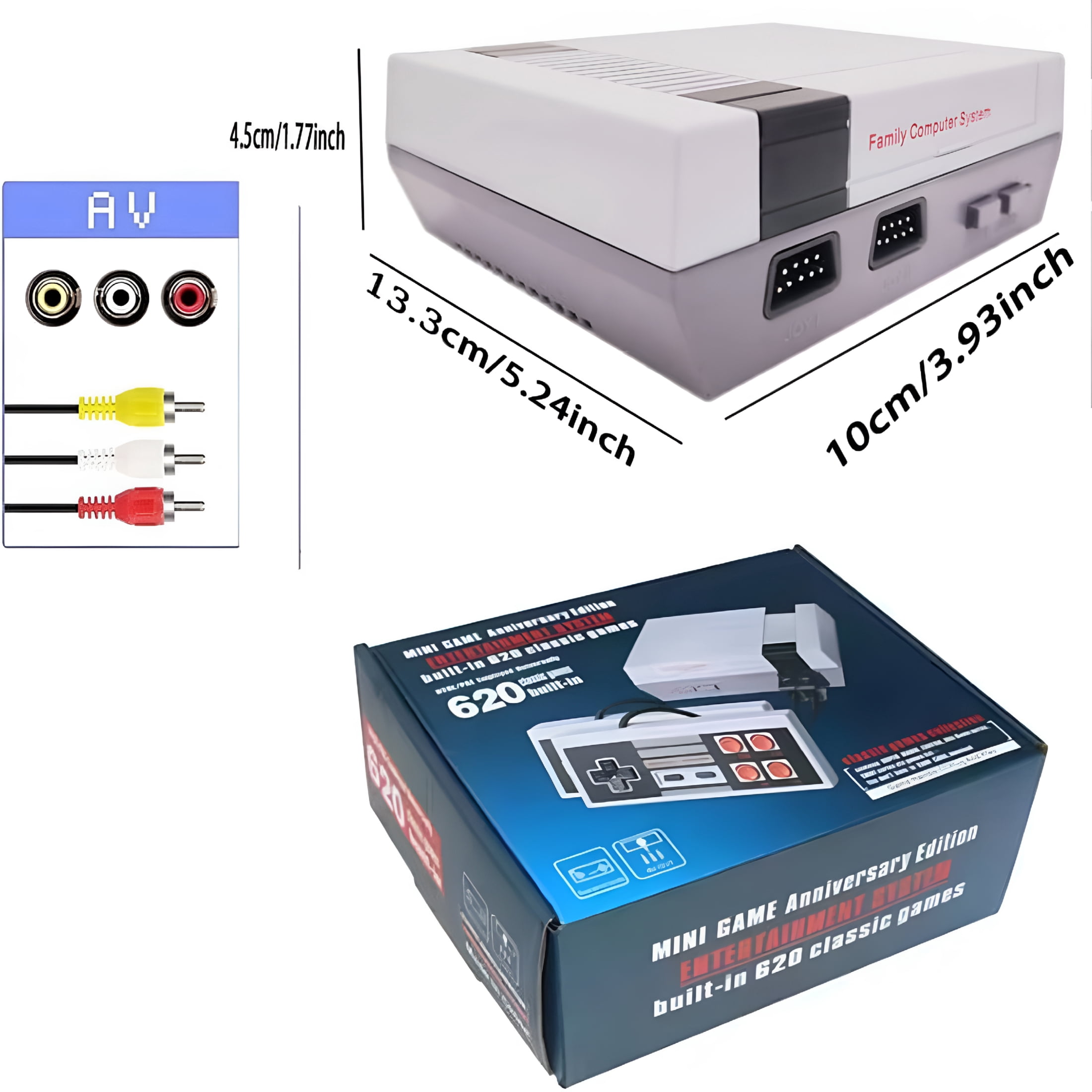 BESTSKY 2026 New Retro Machines Built-In 620 Classic Plays,8-Bit Video System for Adults and Kids,Includes 2 Controllers-Rediscover the Joy of Retro Handheld for Home,Travel,Party