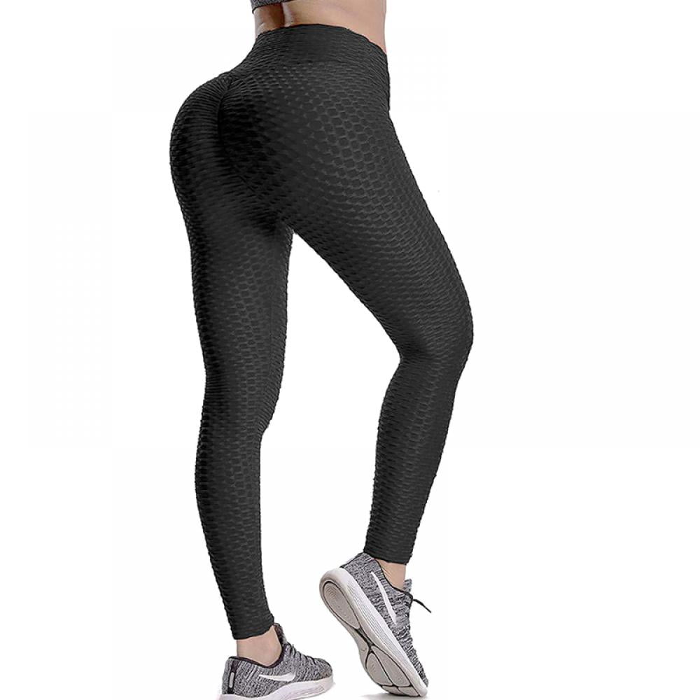 Details about   Womens High Waist Ruched Leggings Anti-Cellulite Booty Push Up Compression Pants 