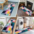 thumbnail image 5 of 2'x6' Rug Runners for Hallways Kitchen, Colorful Geometric Non Slip Entryway Beside Floor Carpet Runner, Abstract Art Color Block Modern Washable Laundry Room Bedroom Throw Rugs Mat for Family Pet, 5 of 8
