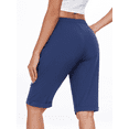 thumbnail image 3 of PPYOUNG Women's Bermuda Short Knee Lengh Comfy Drawstring Shorts with Pockets for Summer 2025, 3 of 5