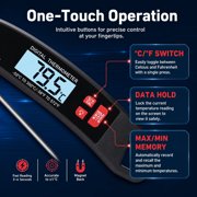 YTAKY Meat Thermometer, Instant Read Digital Meat Thermometer Waterproof -58 to 572°F with Backlight, Black