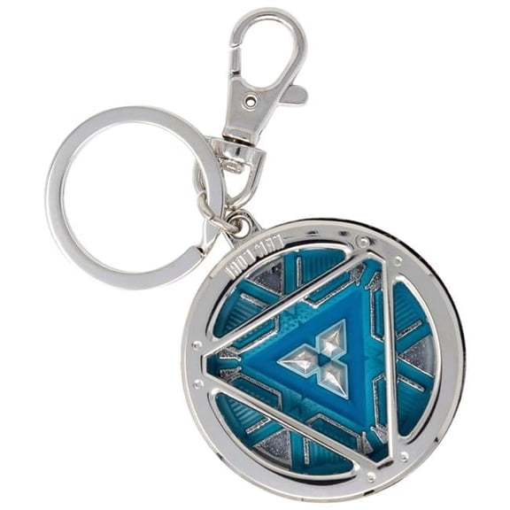 3 Arc Reactor Glowing Pewter Keychain