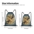 thumbnail image 2 of Xecao Vintage Compass Pattern Sports Drawstring Backpack - String Swim Gym Bag with Wet Proof Pocket for Women&Men-Medium, 2 of 6
