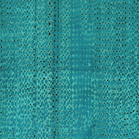 Ahgly Company Indoor Square Abstract Turquoise Blue Modern Area Rugs, 3' Square