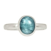 XTREMEGEMS Natural Aqua Kyanite 925 Sterling Silver Ring Jewelry s.8.5 ALLR-28994