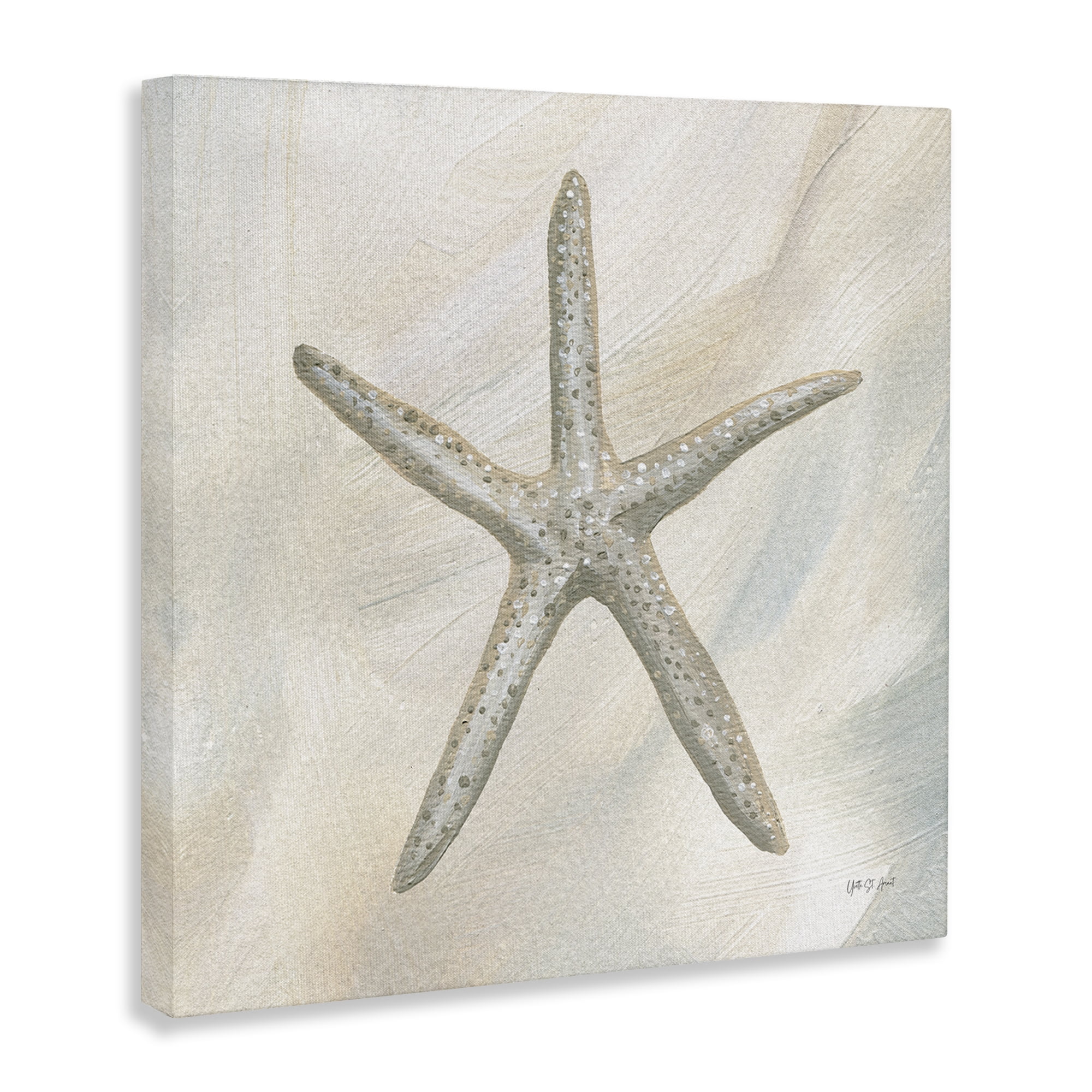 Stupell Industries Minimal Beige Starfish Coastal Painting Gallery Wrapped Canvas Art Print Wall Art, 36 x 36