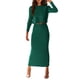 thumbnail image 1 of Conjunto de Suéter de 2 Piezas para Mujer PRETTYGARDEN Verde Oscuro Talla S, 1 of 8