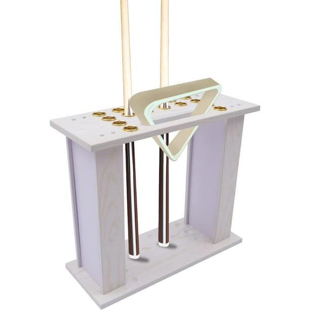 Miumaeov 16 Hole Wood Billiard Cue Racks Pool Cue Rack for Cues for Fishing Rod Golf Club