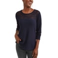 thumbnail image 3 of Concepts Women's Long Sleeve Scoop Neck Top with Lace Detail, 3 of 4