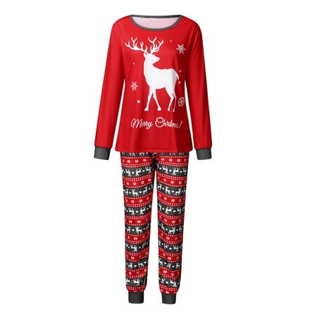 

LisenraIn Family Matching Pajamas Sets Merry Christmas Letter Printed Sleepwear